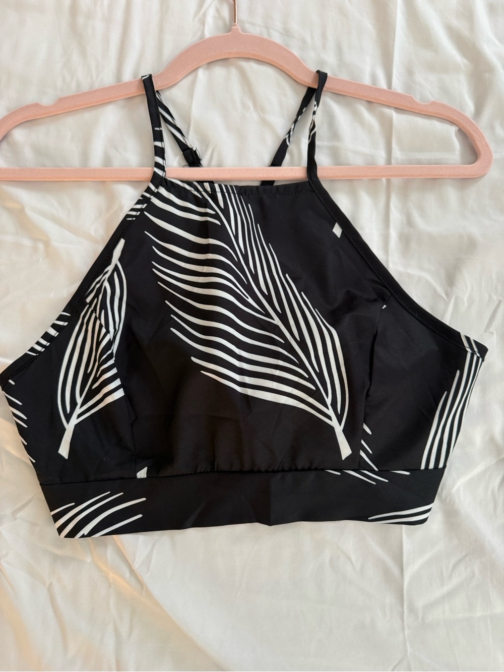 Women's Black and White Leaf Print Two Piece Skirt - Picture 4 of 9